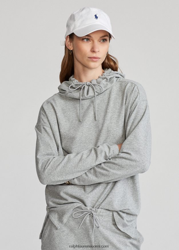 Ralph Lauren naiset suorituskykyinen jersey-huppari 0Z24ZR3768 vaaleanharmaa kanerva