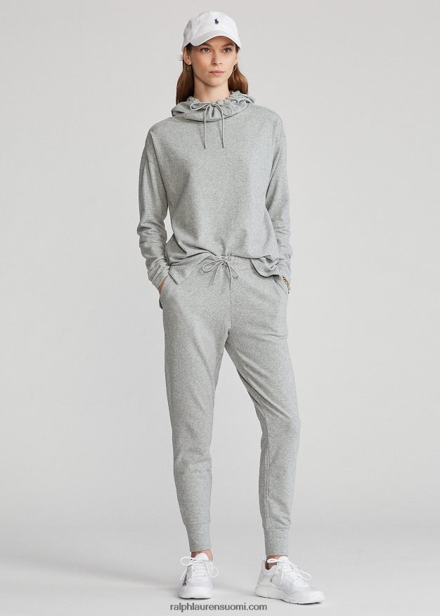 Ralph Lauren naiset suorituskykyinen jersey-huppari 0Z24ZR3768 vaaleanharmaa kanerva