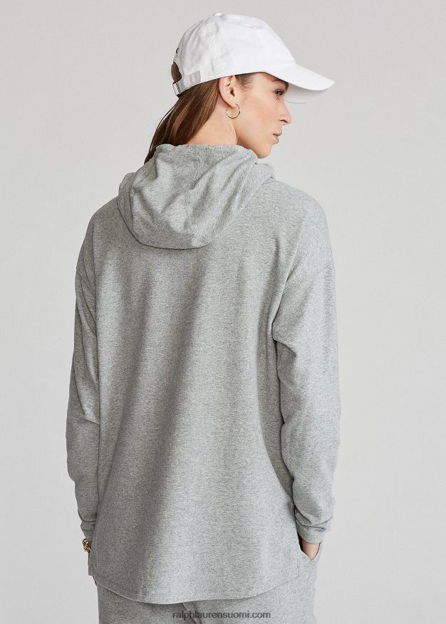 Ralph Lauren naiset suorituskykyinen jersey-huppari 0Z24ZR3768 vaaleanharmaa kanerva