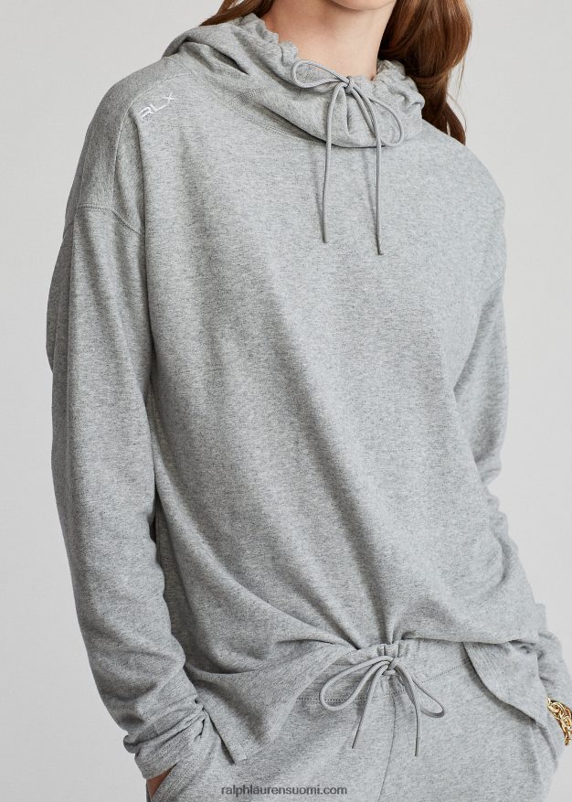 Ralph Lauren naiset suorituskykyinen jersey-huppari 0Z24ZR3768 vaaleanharmaa kanerva