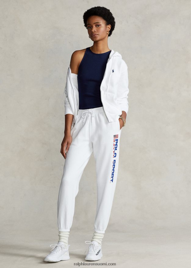 Ralph Lauren naiset täysvetoketjullinen fleecehuppari 0Z24ZR3276 valkoinen