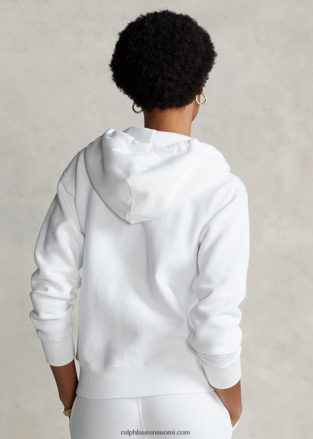 Ralph Lauren naiset täysvetoketjullinen fleecehuppari 0Z24ZR3276 valkoinen