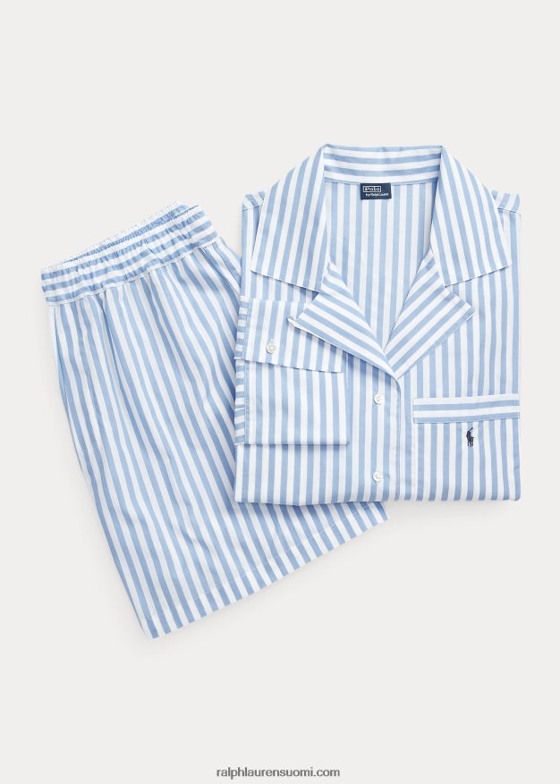 Ralph Lauren naiset crop toppi & boxer popliini pyjamasetti 0Z24ZR2891