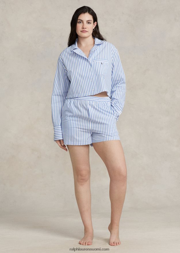 Ralph Lauren naiset crop toppi & boxer popliini pyjamasetti 0Z24ZR2891