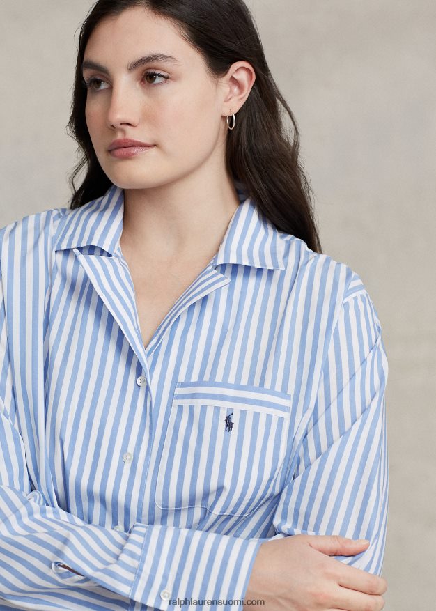 Ralph Lauren naiset crop toppi & boxer popliini pyjamasetti 0Z24ZR2891