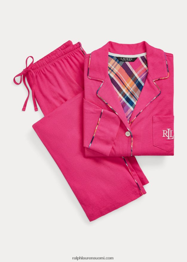 Ralph Lauren naiset jersey nukkumissetti 0Z24ZR9579 tumma pinkki
