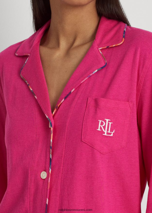 Ralph Lauren naiset jersey nukkumissetti 0Z24ZR9579 tumma pinkki