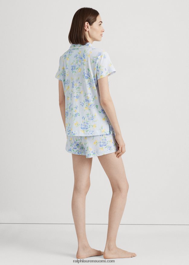 Ralph Lauren naiset kukkainen jersey boxer nukkumissetti 0Z24ZR4131 sininen romaani