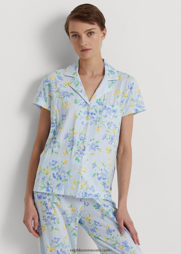 Ralph Lauren naiset kukkainen jersey capri nukkumissetti 0Z24ZR4461 sininen romaani