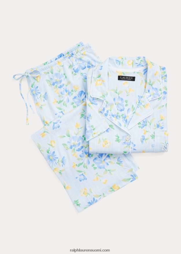 Ralph Lauren naiset kukkainen jersey capri nukkumissetti 0Z24ZR4709 sininen romaani