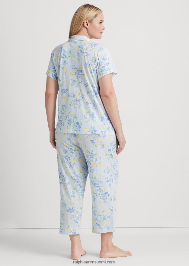 Ralph Lauren naiset kukkainen jersey capri nukkumissetti 0Z24ZR4709 sininen romaani
