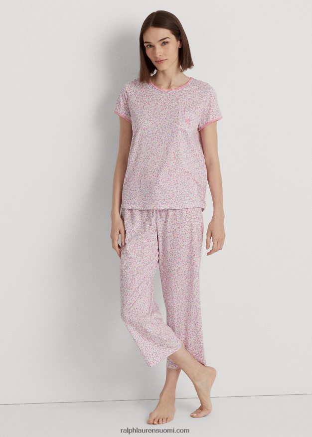 Ralph Lauren naiset kukkainen jersey capri pyjama setti 0Z24ZR4140 monikukkainen