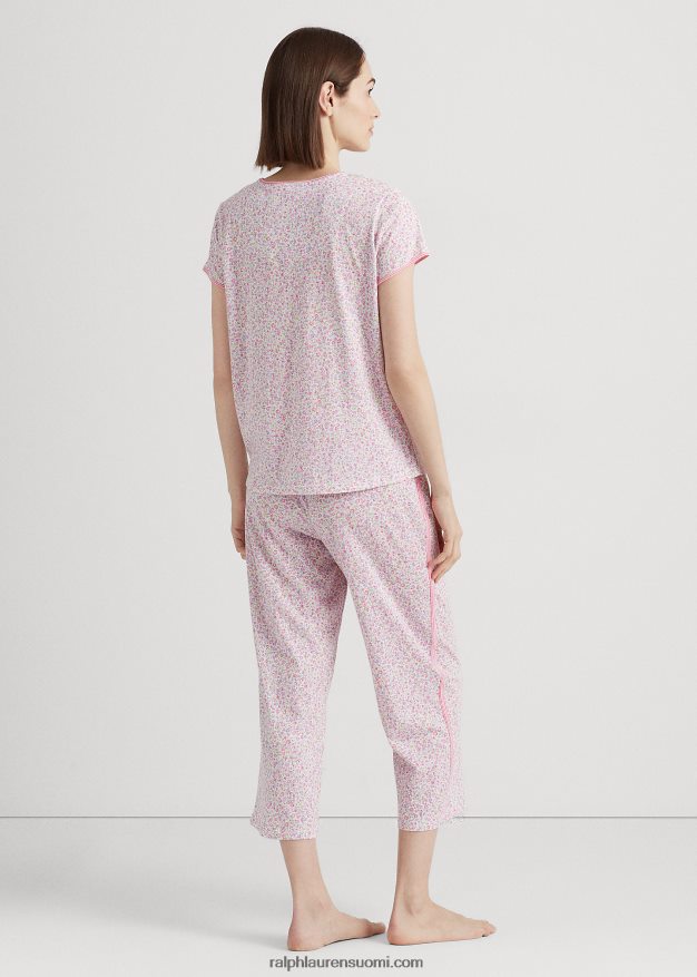 Ralph Lauren naiset kukkainen jersey capri pyjama setti 0Z24ZR4140 monikukkainen