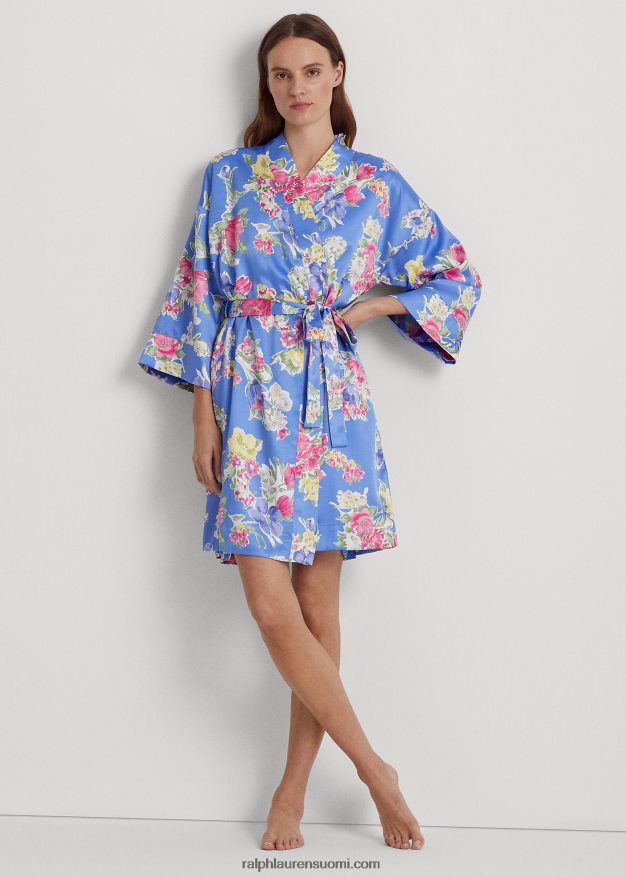 Ralph Lauren naiset kukkainen satiinipuku 0Z24ZR9426 sininen kukkainen