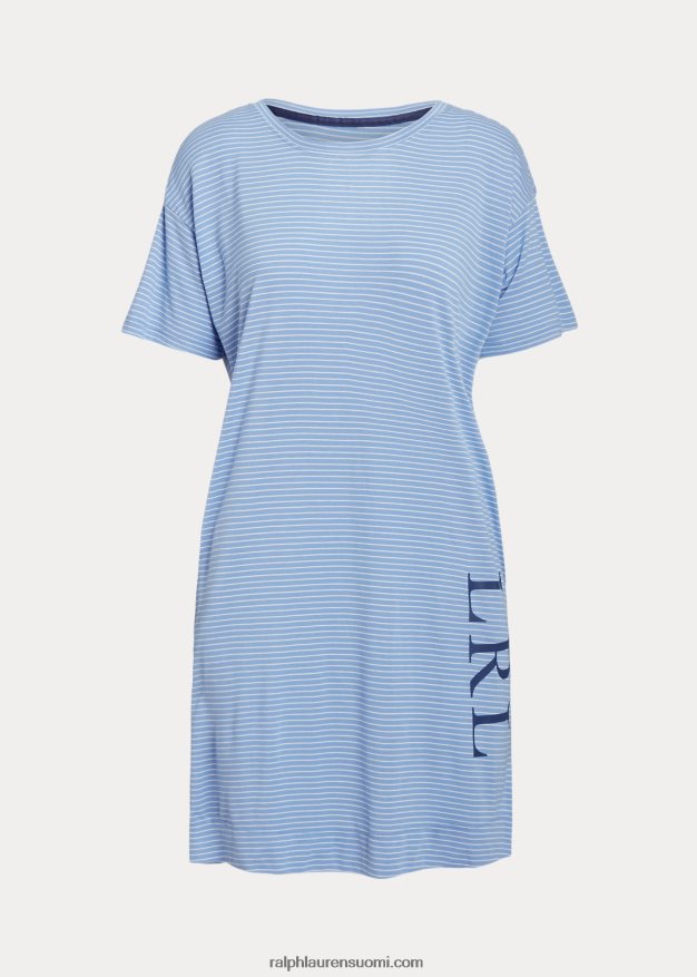 Ralph Lauren naiset logo raidallinen jersey unipaita 0Z24ZR3953 sininen raita