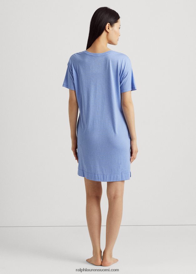 Ralph Lauren naiset logo raidallinen jersey unipaita 0Z24ZR3953 sininen raita