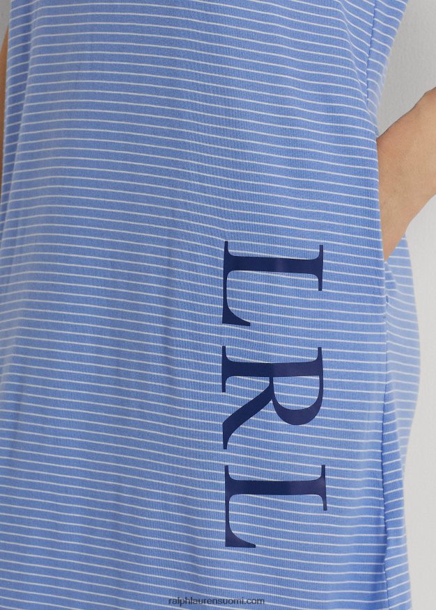 Ralph Lauren naiset logo raidallinen jersey unipaita 0Z24ZR3953 sininen raita
