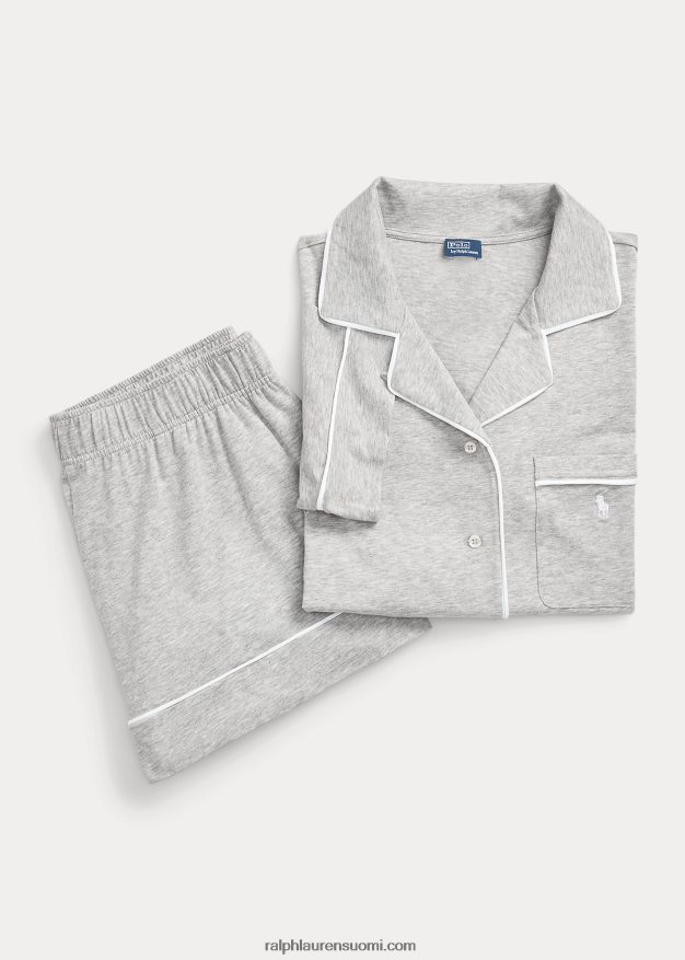 Ralph Lauren naiset lyhythihainen jerseypyjamasetti 0Z24ZR2894 kanervanharmaa