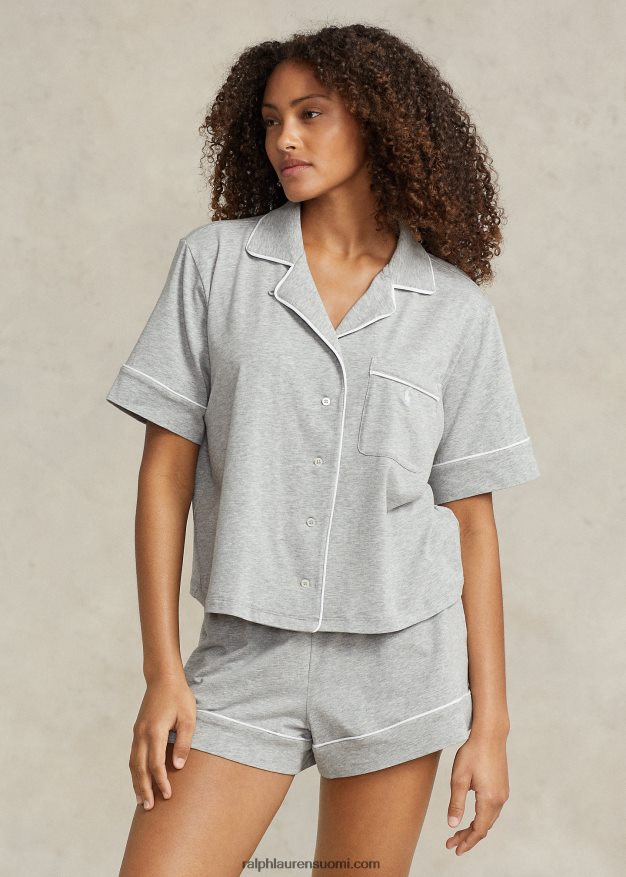 Ralph Lauren naiset lyhythihainen jerseypyjamasetti 0Z24ZR2894 kanervanharmaa