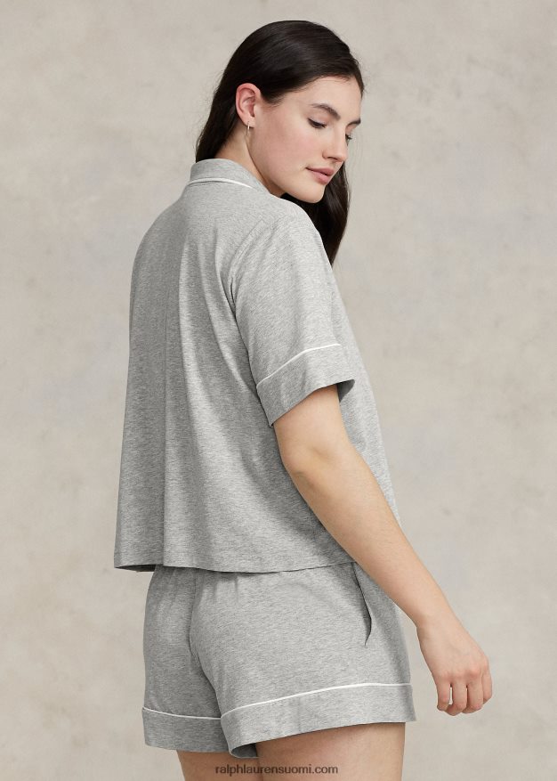 Ralph Lauren naiset lyhythihainen jerseypyjamasetti 0Z24ZR2894 kanervanharmaa