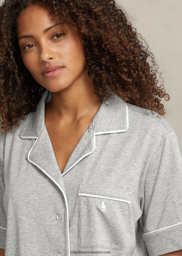 Ralph Lauren naiset lyhythihainen jerseypyjamasetti 0Z24ZR2894 kanervanharmaa