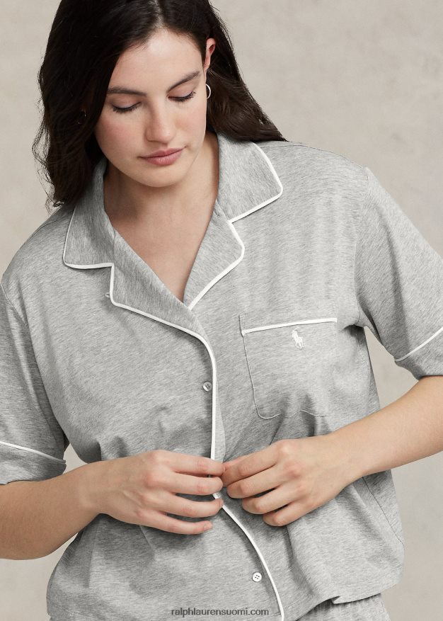Ralph Lauren naiset lyhythihainen jerseypyjamasetti 0Z24ZR2894 kanervanharmaa