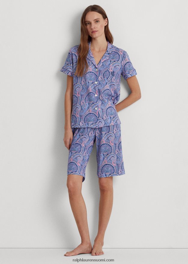 Ralph Lauren naiset paisley puuvillasekoitetta jersey-nukkusetti 0Z24ZR3971 sininen paisley