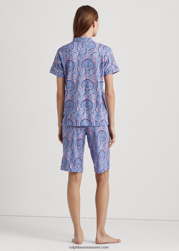 Ralph Lauren naiset paisley puuvillasekoitetta jersey-nukkusetti 0Z24ZR3971 sininen paisley