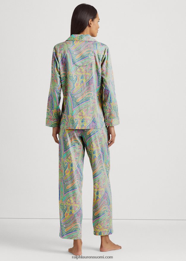 Ralph Lauren naiset paisley satiini nukkuma setti 0Z24ZR9580 multi paisley