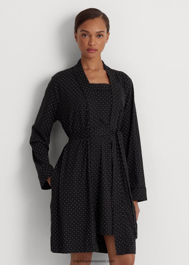 Ralph Lauren naiset pilkullinen jersey-takki & -asusetti 0Z24ZR4153 musta piste