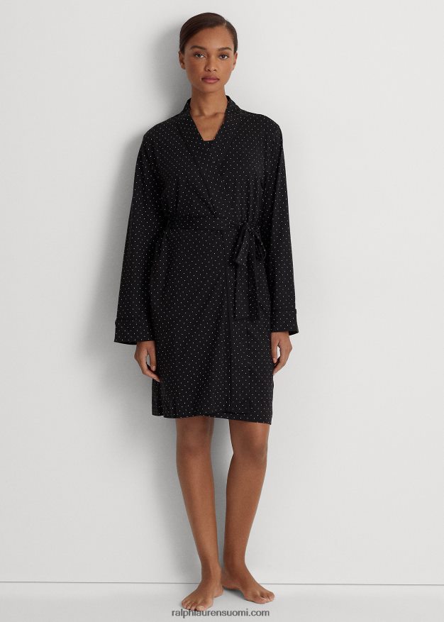 Ralph Lauren naiset pilkullinen jersey-takki & -asusetti 0Z24ZR4153 musta piste