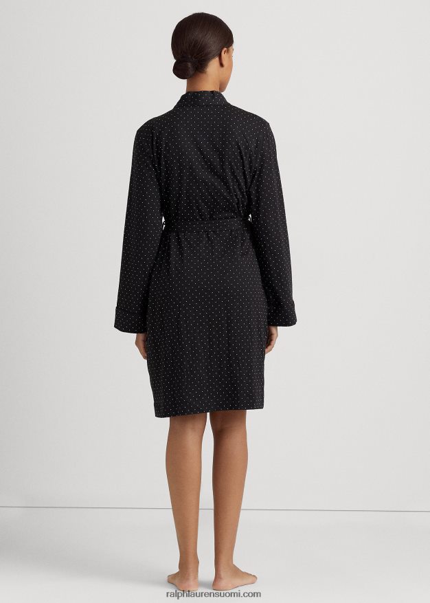 Ralph Lauren naiset pilkullinen jersey-takki & -asusetti 0Z24ZR4153 musta piste