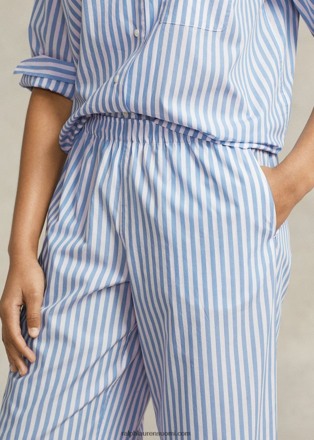 Ralph Lauren naiset pitkähihainen popliinipyjamasetti 0Z24ZR2893