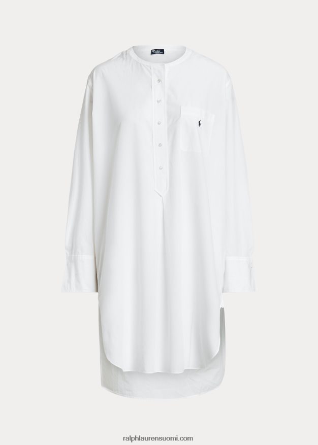 Ralph Lauren naiset popliini unipaita 0Z24ZR3010 valkoinen pilvi