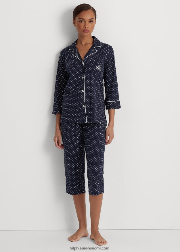 Ralph Lauren naiset puuvilla capri nukkumissetti 0Z24ZR4242 laivasto