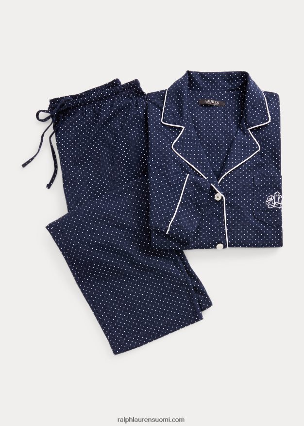 Ralph Lauren naiset puuvilla capri nukkumissetti 0Z24ZR4242 laivasto