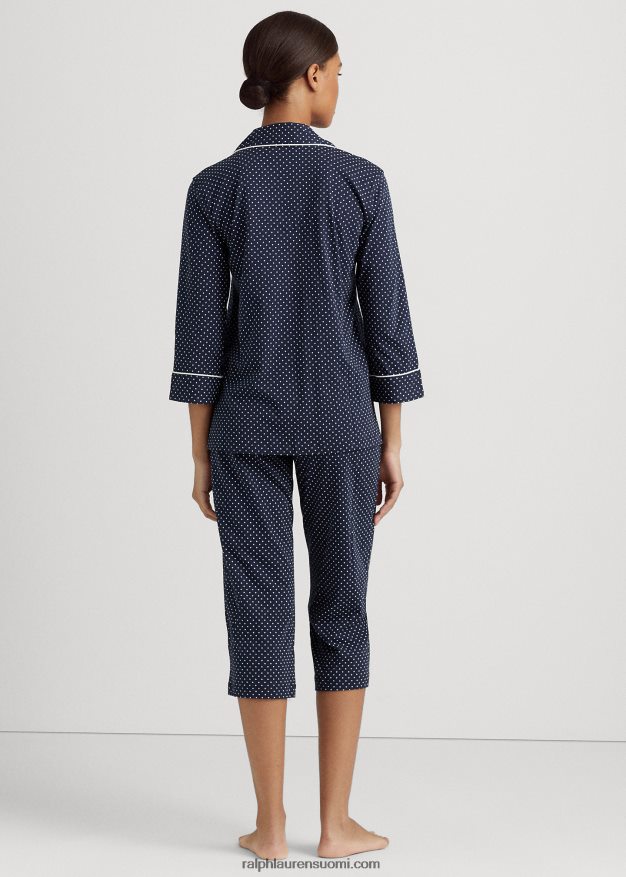 Ralph Lauren naiset puuvilla capri nukkumissetti 0Z24ZR4242 laivasto