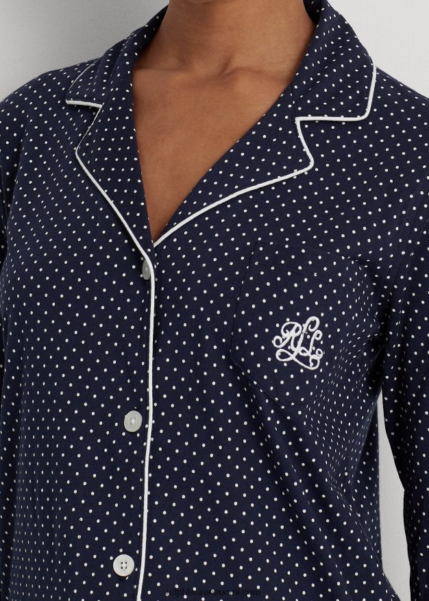 Ralph Lauren naiset puuvilla capri nukkumissetti 0Z24ZR4242 laivasto