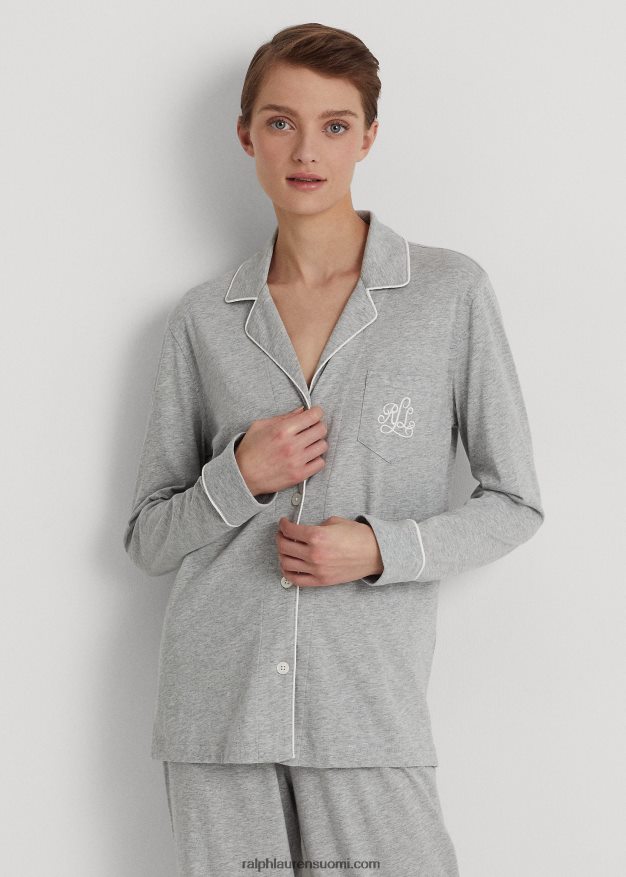 Ralph Lauren naiset puuvilla-modaalinen nukkumissetti 0Z24ZR4231 harmaa