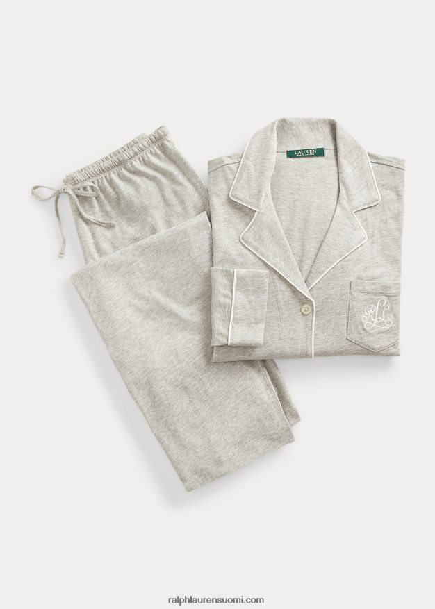 Ralph Lauren naiset puuvilla-modaalinen nukkumissetti 0Z24ZR4231 harmaa