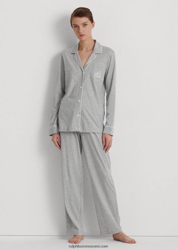 Ralph Lauren naiset puuvilla-modaalinen nukkumissetti 0Z24ZR4231 harmaa