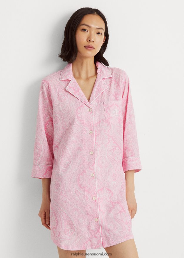 Ralph Lauren naiset puuvillainen unipaita 0Z24ZR4251 vaaleanpunainen paisley