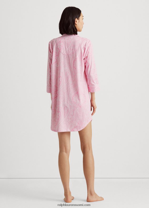 Ralph Lauren naiset puuvillainen unipaita 0Z24ZR4251 vaaleanpunainen paisley