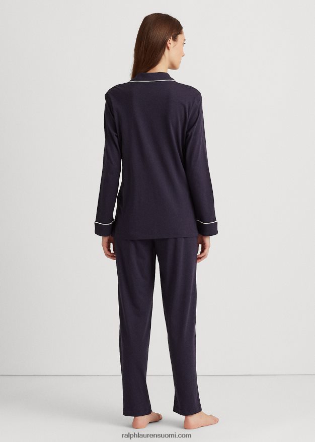Ralph Lauren naiset puuvillajersey-pyjamasetti 0Z24ZR4270 windsorin laivasto