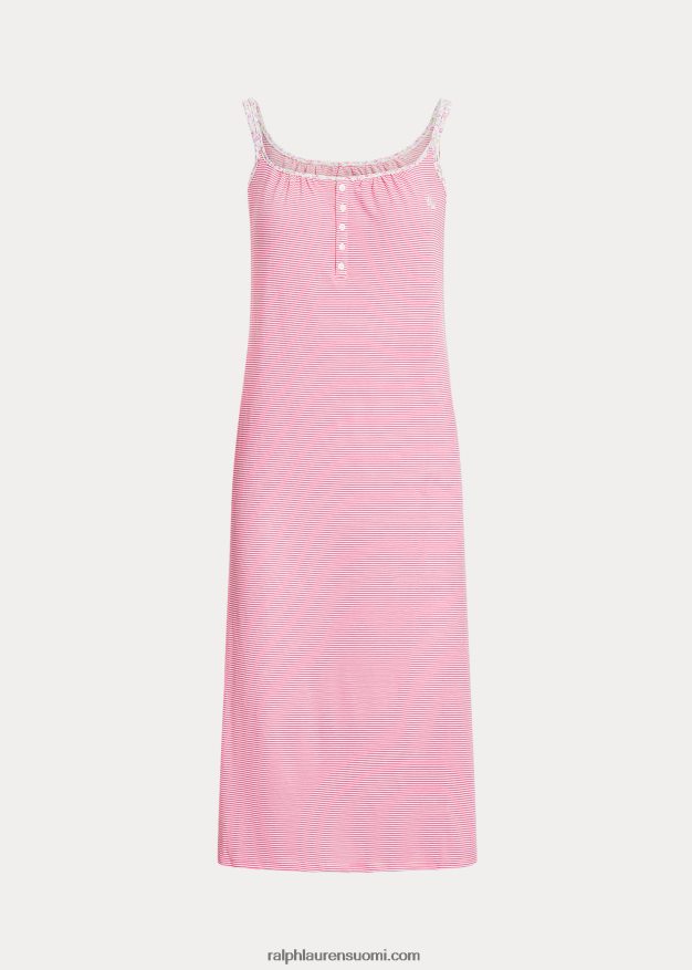 Ralph Lauren naiset raidallinen jersey-balettiyöpaita 0Z24ZR4134 vaaleanpunainen raita