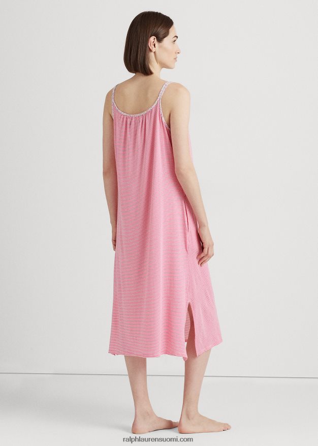 Ralph Lauren naiset raidallinen jersey-balettiyöpaita 0Z24ZR4134 vaaleanpunainen raita