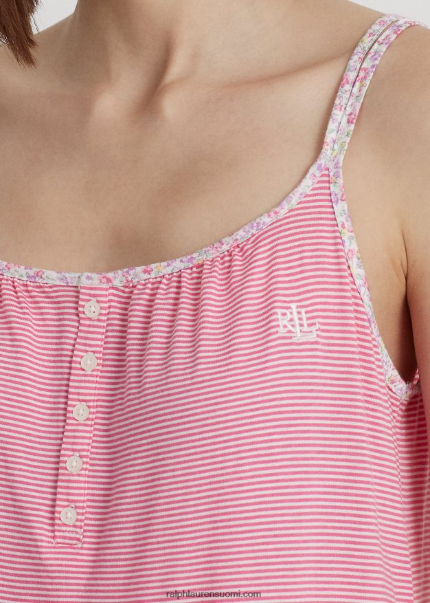 Ralph Lauren naiset raidallinen jersey-balettiyöpaita 0Z24ZR4134 vaaleanpunainen raita