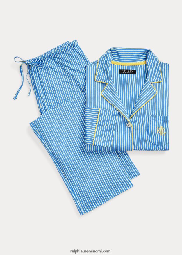 Ralph Lauren naiset raidallinen jersey nukkumissetti 0Z24ZR9581 sininen raita