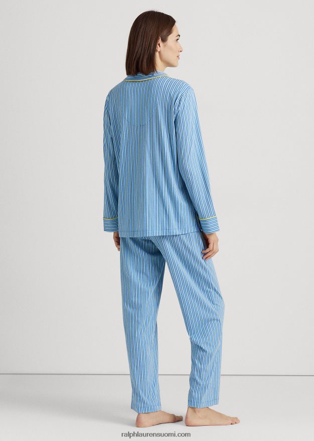 Ralph Lauren naiset raidallinen jersey nukkumissetti 0Z24ZR9581 sininen raita