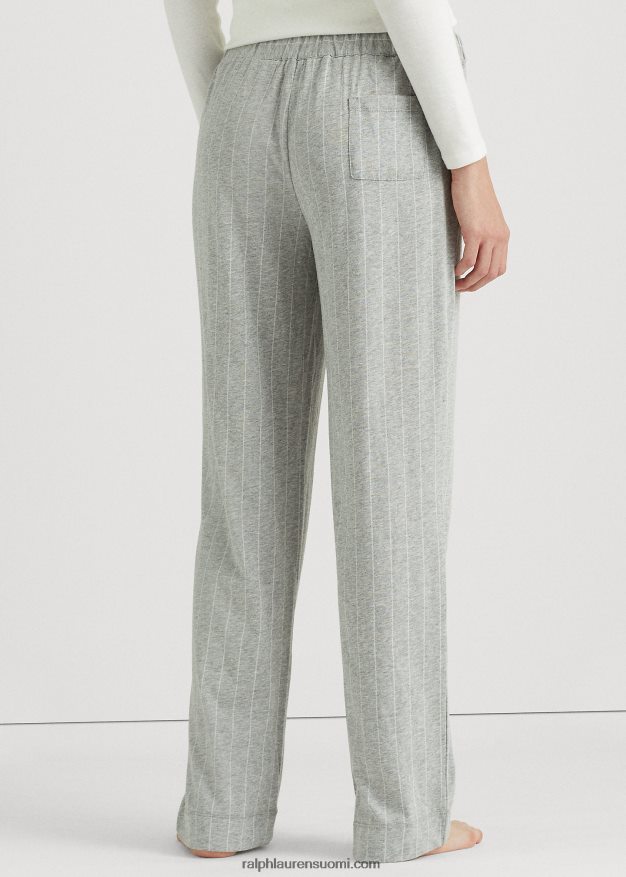 Ralph Lauren naiset raidallinen jersey-pyjamahousut 0Z24ZR4228 harmaa raita